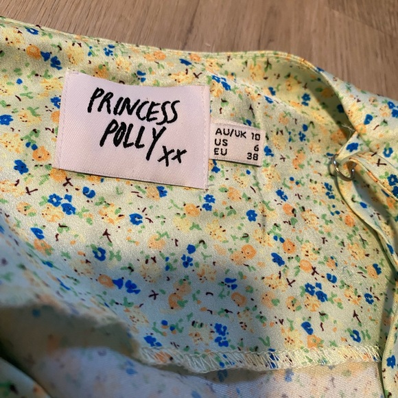 Princess Polly After Thought Green Floral Mini Slip Dress Summer Y2K Mini Size 6 - Picture 2 of 11
